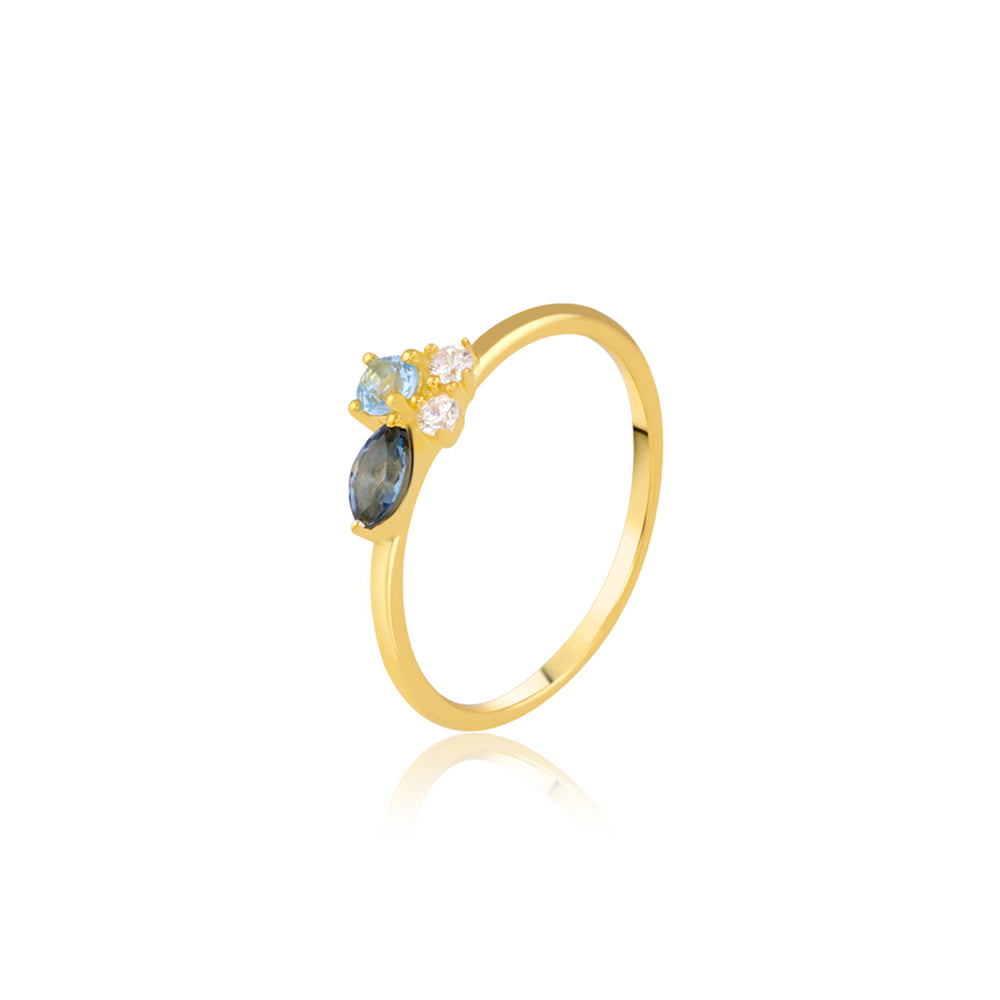 14kt Gold White Sapphire Band Ring – Dandelion Jewelry