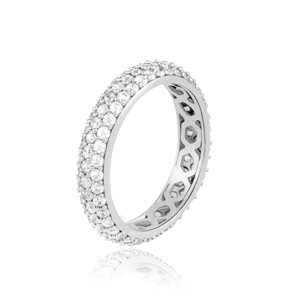 Buy Silver Stainless Steel Hammered Finish Polished Wedding Band Ring Online  | INOX Jewelry India - Inox Jewelry India